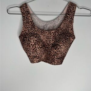 Victorias Secret Tan Black Leopard Animal Print Pullover Bra XS-M Removable Pads